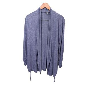 INC international Concepts Size L Blue Open Front Draped Cardigan Classic Casual